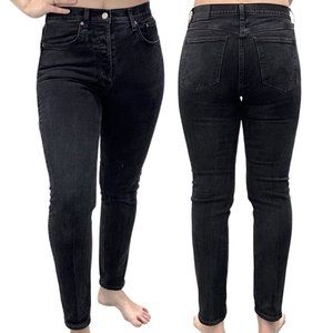 Aritzia Denim Forum The Yoko High Rise Slim Jeans in Washed Black Denim Size 29